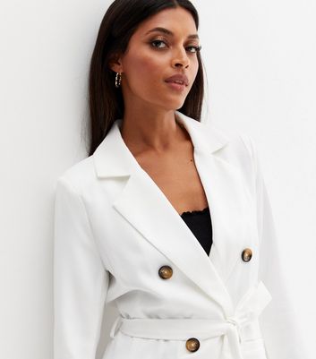 White double breasted coat women Clearance