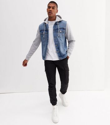 Hooded denim jacket store outfit