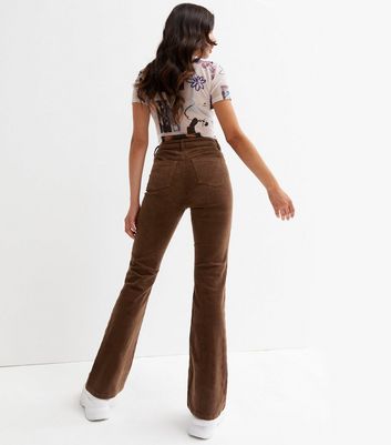  Other Stories cord high waist flare trousers in dark brown  ASOS