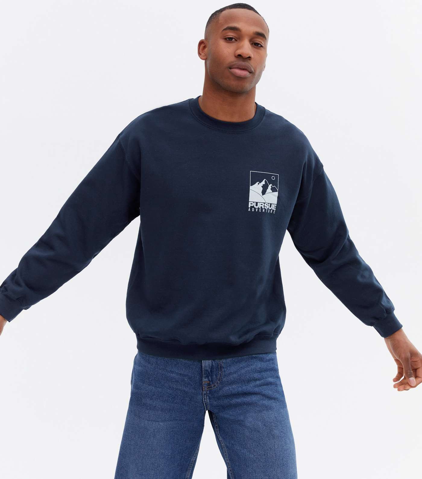 Navy Pursue Mountain Logo Sweatshirt