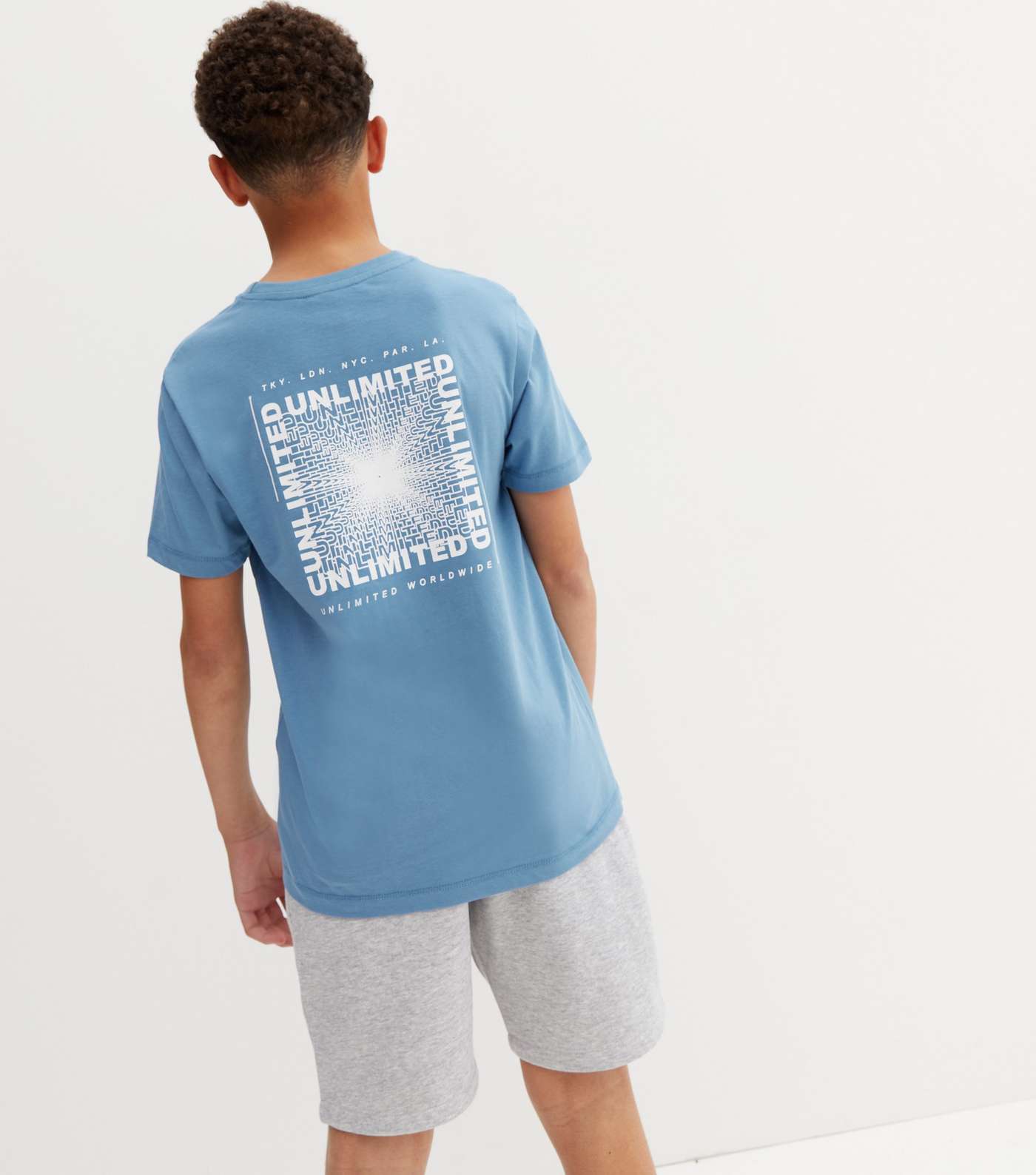 Boys Blue Unlimited Square  Logo T-Shirt