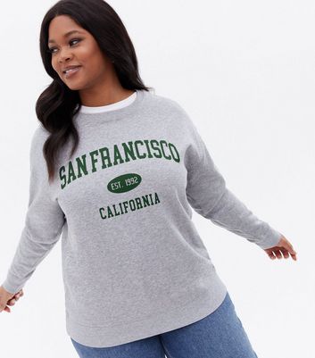 Click to view product details and reviews for Curves Grey Marl San Francisco Varsity Logo Sweatshirt New Look.