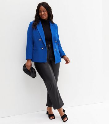 Curves Bright Blue Utility Blazer New Look