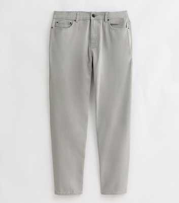 Pale Grey 5-Pocket Straight Fit Trousers