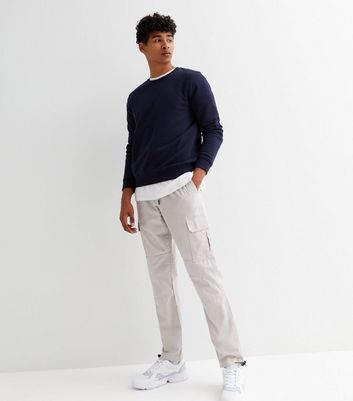 Khaki Cord Tie Waist Cargo Trousers | New Look