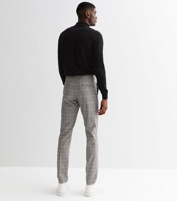 Straight Leg Check Suit Trousers | boohoo