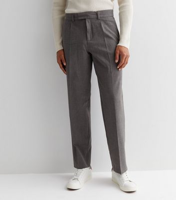 BoohooMAN Relaxed Fit Pinstripe Suit Trousers in Grey for Men | Lyst UK