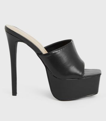 shop for Truffle Collection Black Platform Stiletto Heel Mules New Look at Shopo