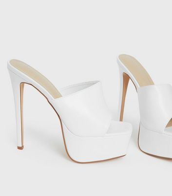 white platform stiletto heels