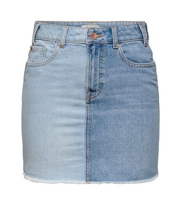 ONLY Blue Denim Mixed Mini Skirt | New Look