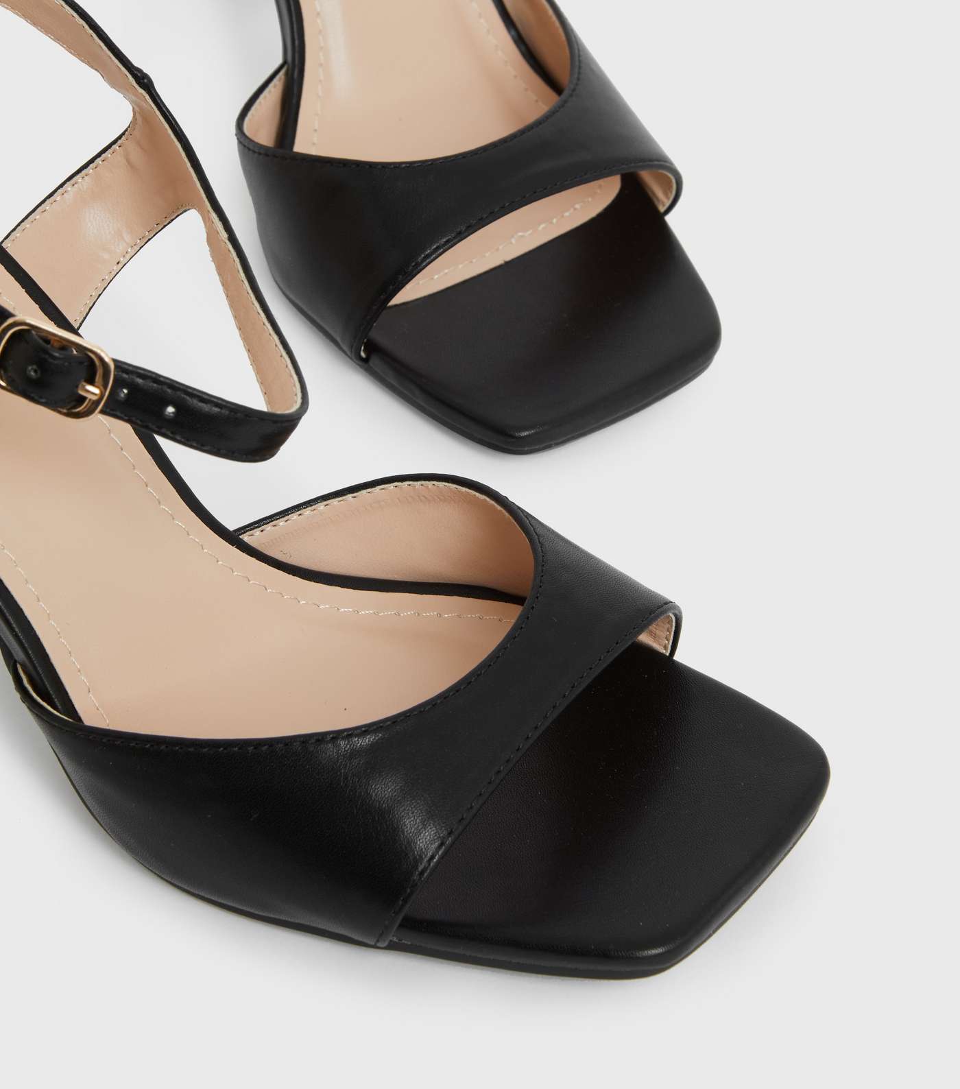 Truffle Collection Black Open Toe Block Heel Sandals Image 4