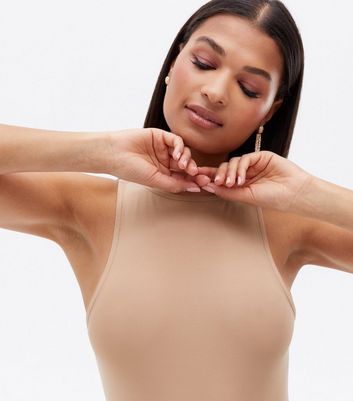 Tan Slinky Racer Bodysuit New Look