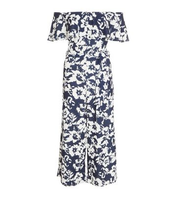 quiz floral bardot jumpsuit