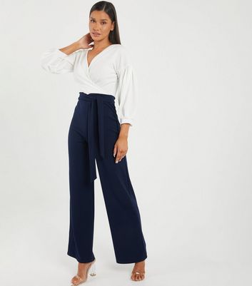 quiz navy palazzo jumpsuit