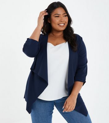 navy waterfall blazer