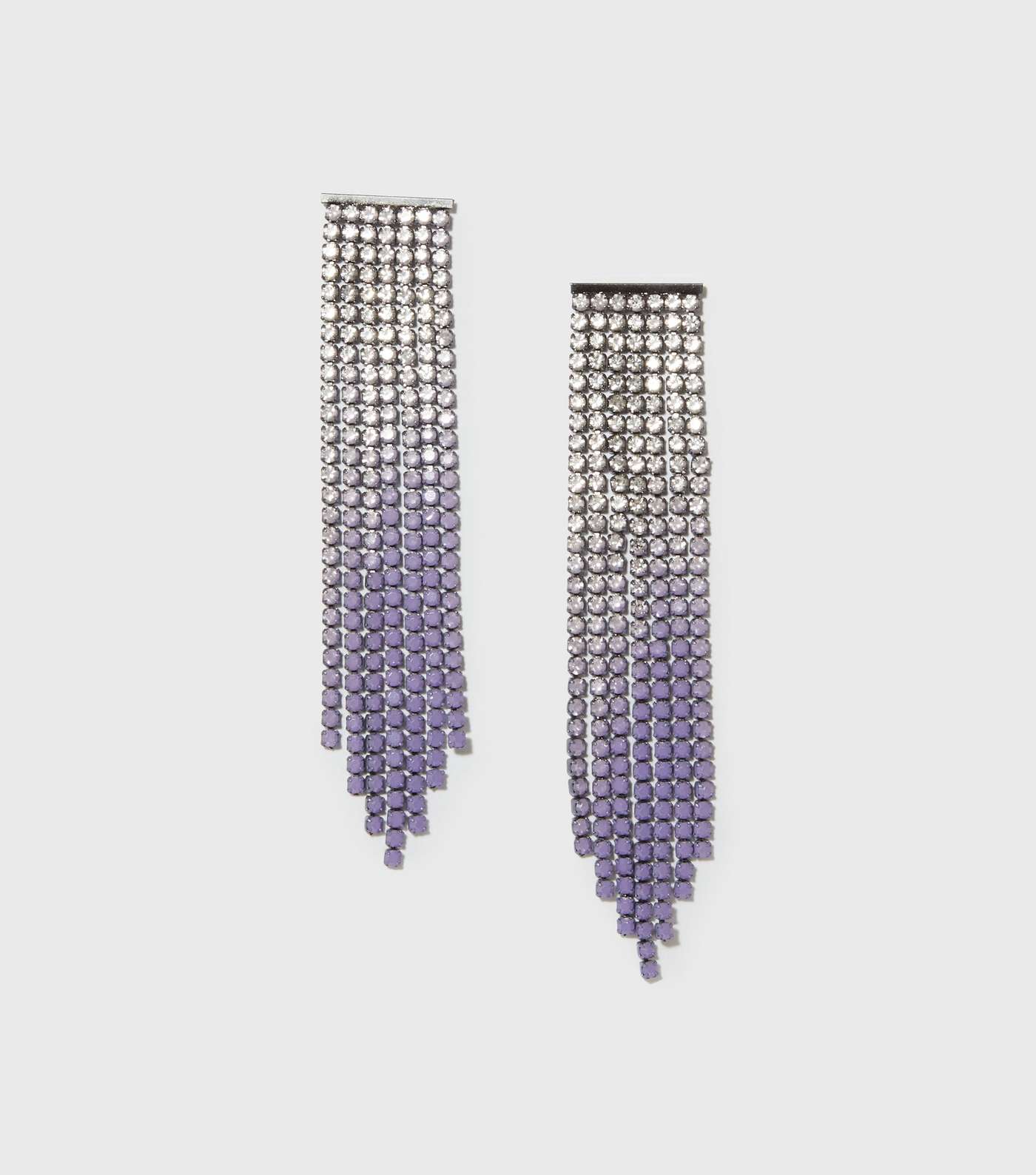 Lilac Ombré Diamanté Tassel Earrings Image 2