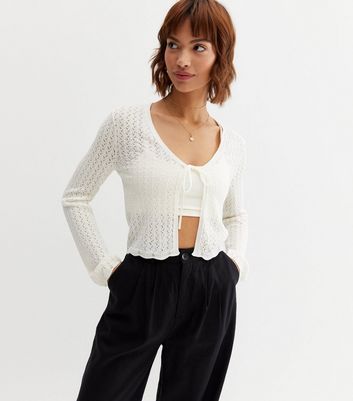 Womens white sale cropped cardigan