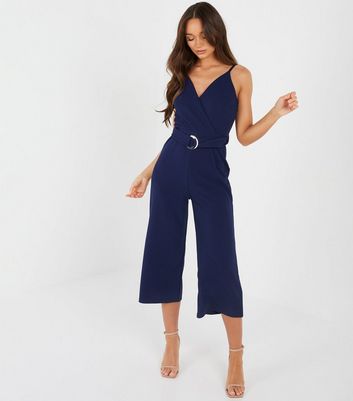 quiz navy culotte jumpsuit