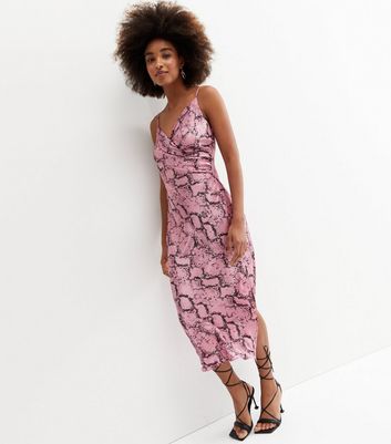 Pink snakeskin outlet wrap dress