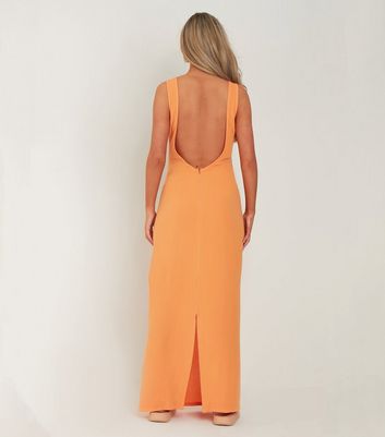 bright orange maxi dress