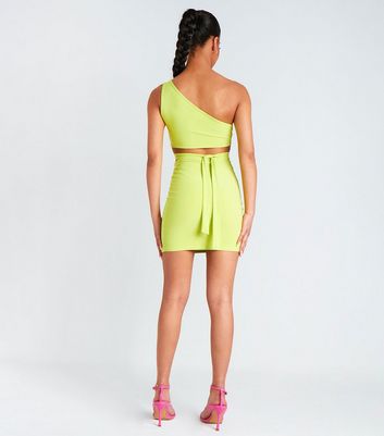 Missy Empire Light Green Slinky Ring Mini Skirt New Look