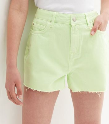 lime green jean shorts