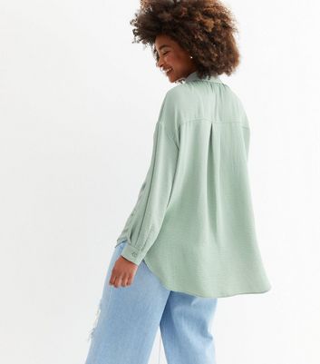 Light Green Oversized Shirt | New Look