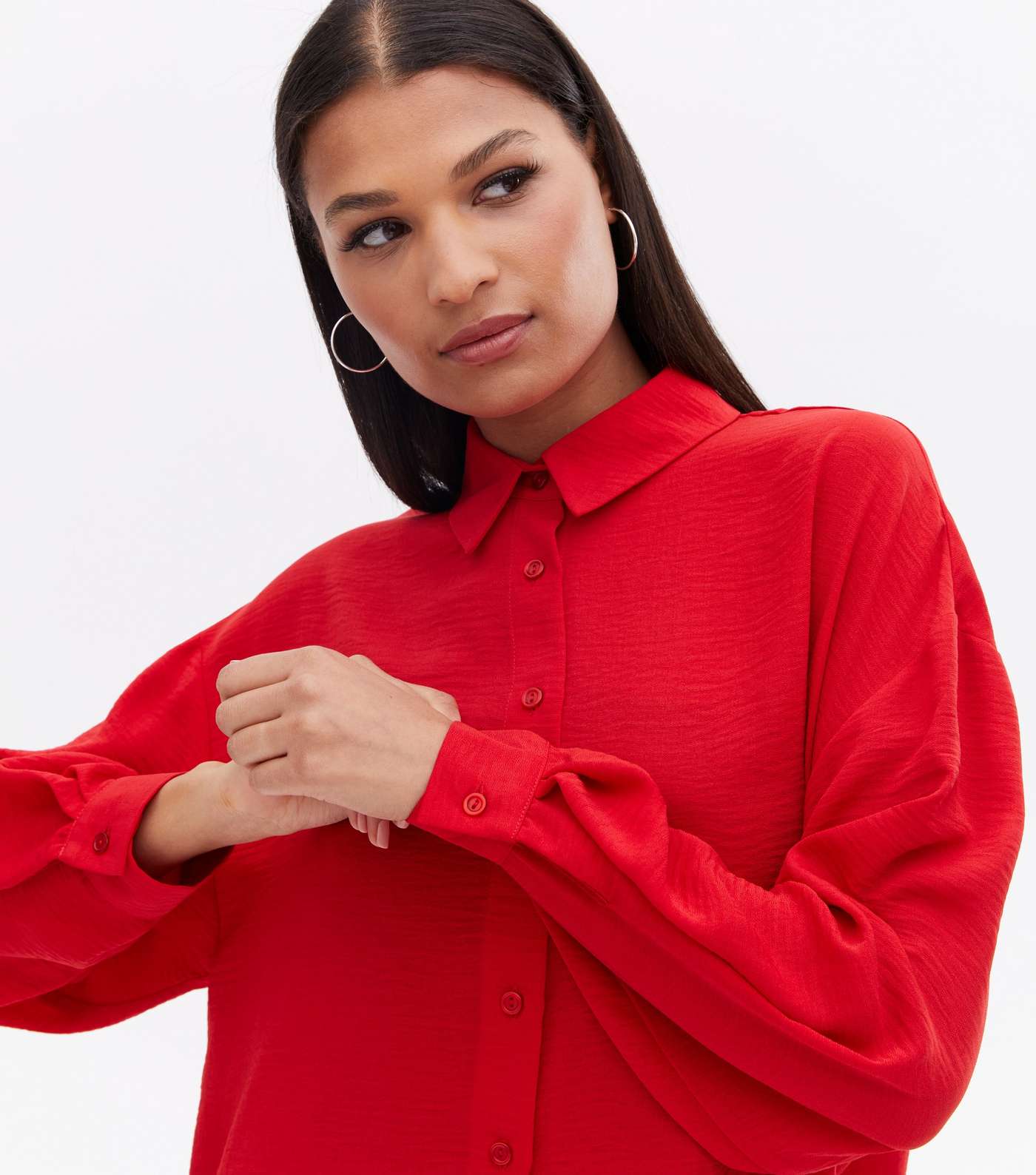 Red Oversized Shirt Image 3