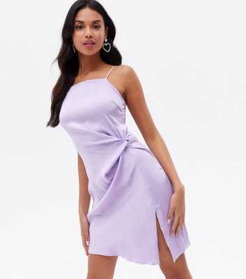 VILA Pale Blue Strappy Twist Mini Dress