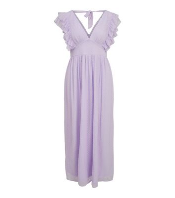 Click to view product details and reviews for Vila Lilac Frill Tie Back Midi Dress New Look.