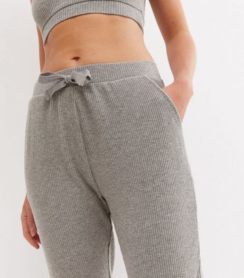 Grey store ribbed joggers