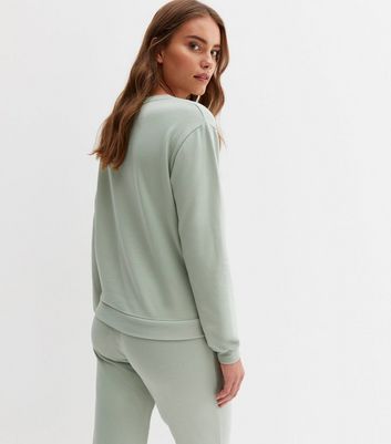Light Green Chill Out Embroidered Lounge Sweatshirt New Look