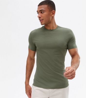 Khaki muscle hot sale fit t shirt