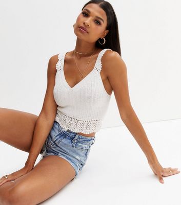 crochet white bralette