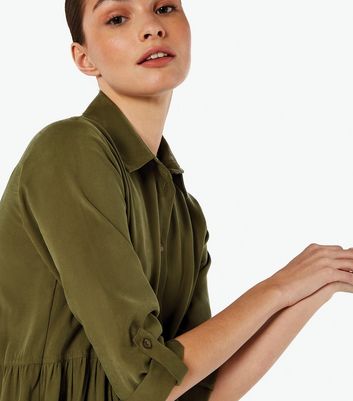 Click to view product details and reviews for Apricot Dark Green Mini Smock Shirt Dress New Look.