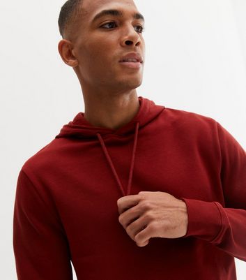 Dark red deals hoodie men