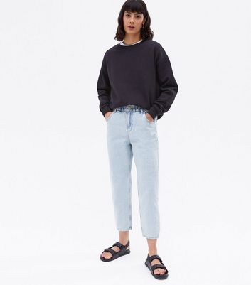 Click to view product details and reviews for Only Pale Blue High Waist Tapered Mom Jeans New Look.