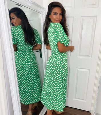 lime green animal print dress