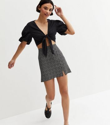 side button mini skirt