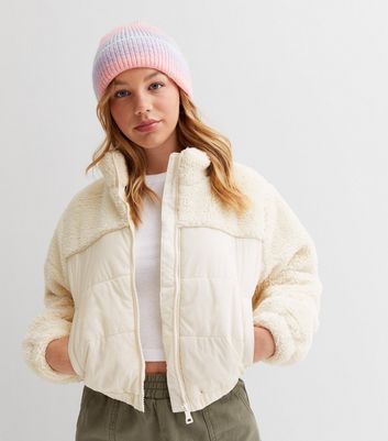 Amazon.com: KYL Women's Winter Cropped Puffer Jacket Oversized Zip-Up Quilted  Puffy Short Down Coat Beige X-Small : Clothing, Shoes & Jewelry