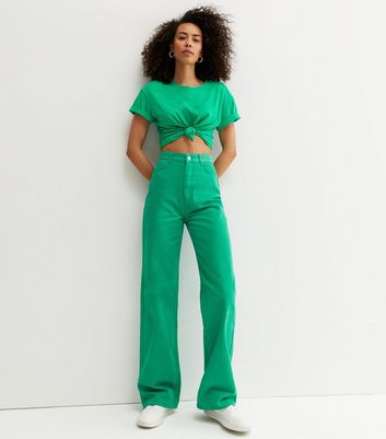 Tall Green High Waist Adalae Wide Leg 