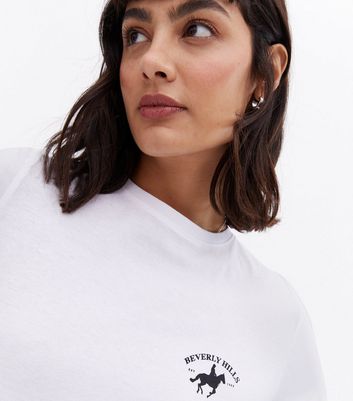 White Beverly Hills Horse Logo T-Shirt 