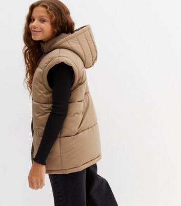 camel puffer gilet