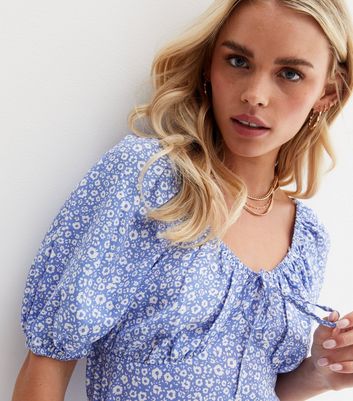 Damen Bekleidung Petite Blue Floral Sweetheart Playsuit Damen Bekleidung Petite Blue Floral Sweetheart Playsuit