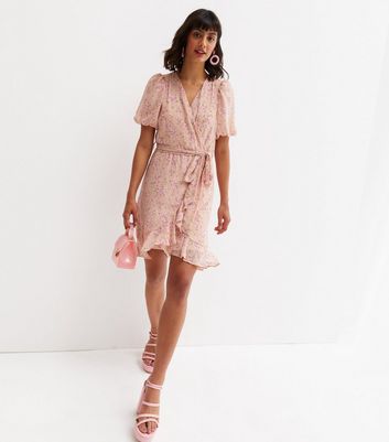 New look hotsell pink wrap dress