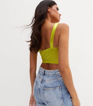 Damen Bekleidung Light Green Satin Ruched Front Corset Top Damen Bekleidung Light Green Satin Ruched Front Corset Top