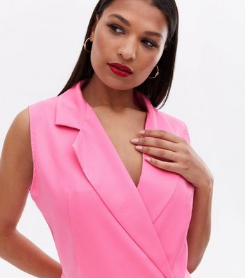 pink blazer playsuit