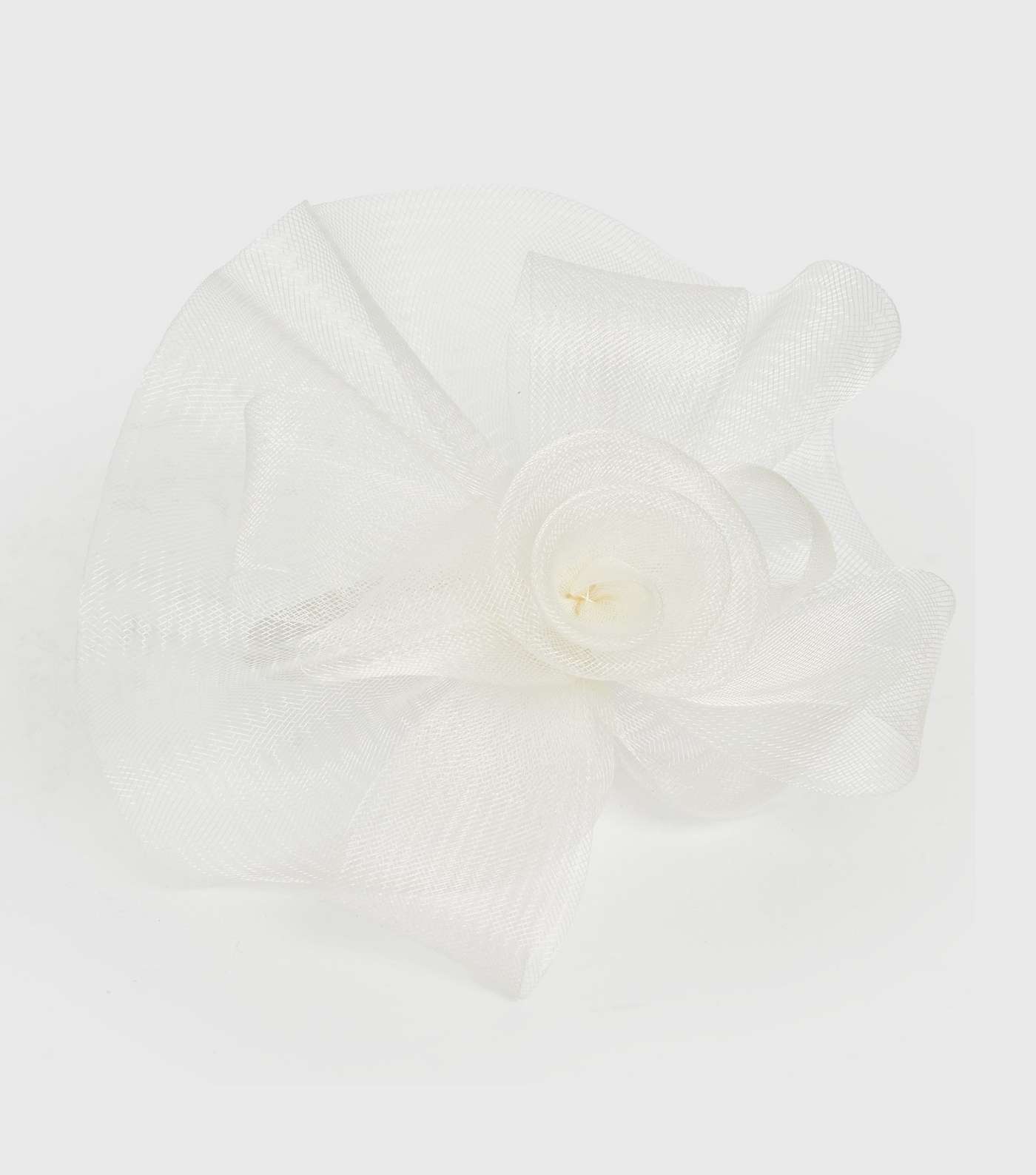 Off White Mesh Flower Fascinator Headband Image 3