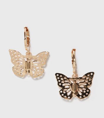 hoop earrings butterfly