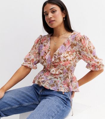 chiffon floral blouses